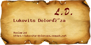 Lukovits Doloróza névjegykártya